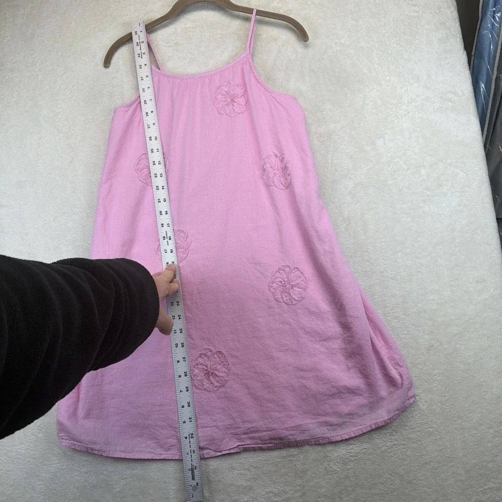 Abercrombie Kids Girls Dress 15/16 Pink Floral Embroidered Swing Sundress